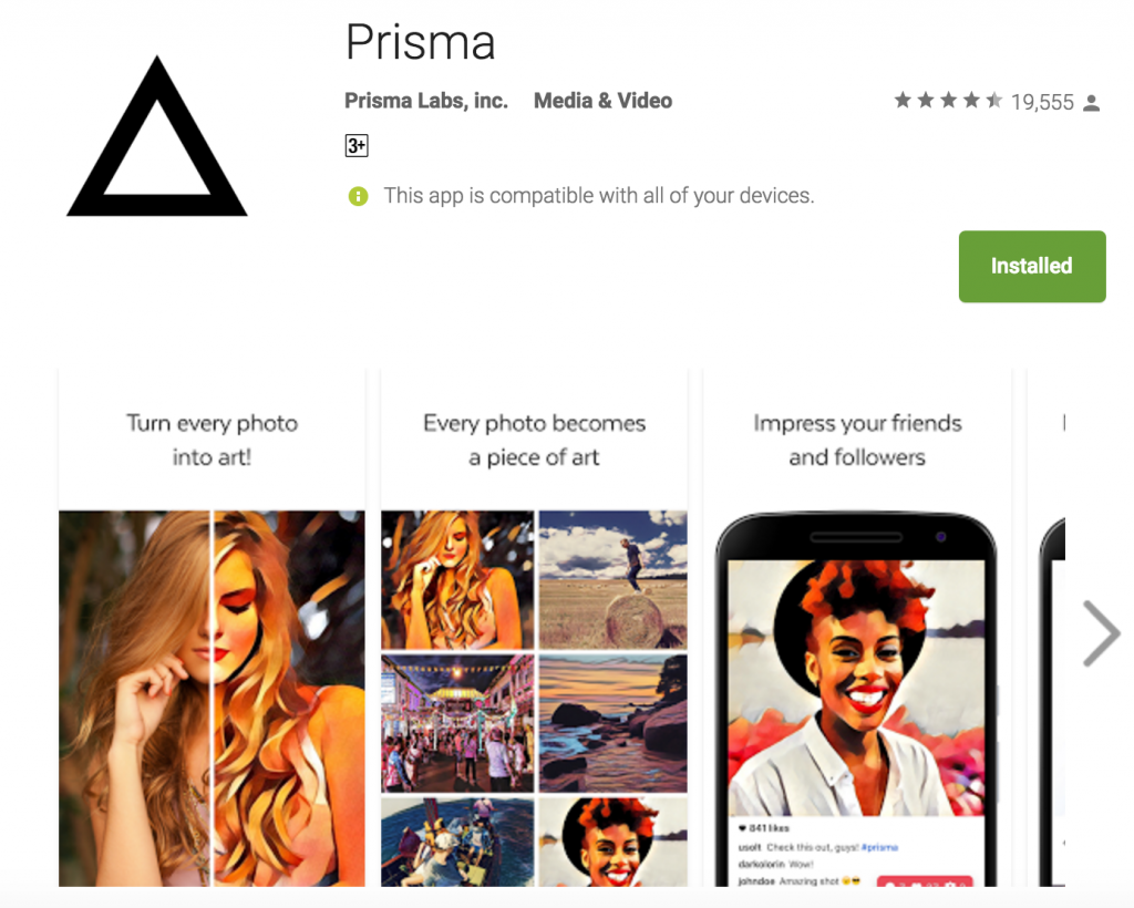 Prisma приложение для фото